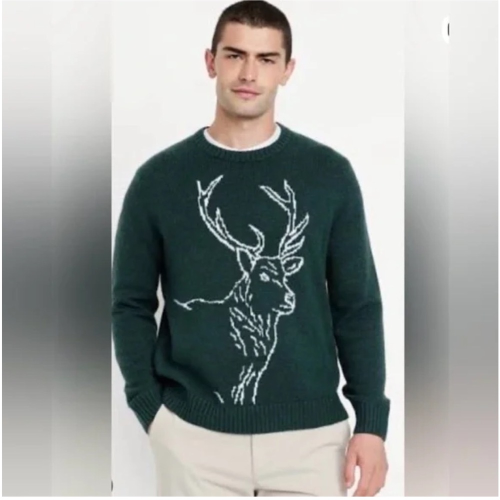 Old Navy So-Soft Crew-Neck Sweater Reindeer XXL Cozy Soft Fun